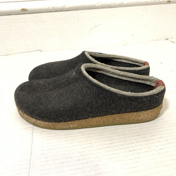 Haflinger Womens 39 Grizzley Clogs Mules Wool Felt Dark Grey - Picture 3 of 8